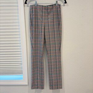 Rag & Bone Monet Plaid Stretch Pants Blue/Black/Red Size 4